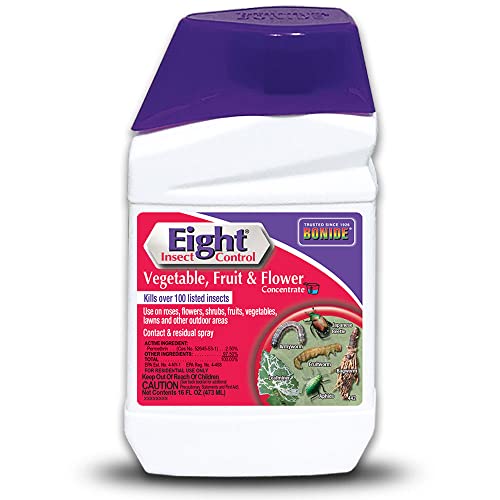 Bonide Eight Insect Control Vegetable, Fruit & Flower, 16 oz Concentrate Long Lasting Insecticide for Beetles and More