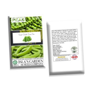 Sugar Daddy Snap Pea Seeds for Planting, 50+ Heirloom Seeds Per Packet, (Isla's Garden Seeds), Non GMO Seeds, Botanical Name: Pisum sativum, Great Home Garden Gift