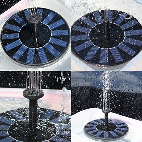 Solar Fountain Pump, Free Standing 1.4W Bird Bath Fountain Pump for Garden and Patio, Solar Panel Kit Water Pump