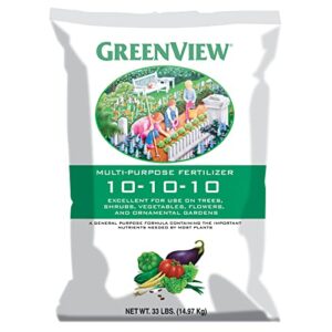 greenview 2129872 multi-purpose fertilizer, 33 lb bag – npk 10-10-10