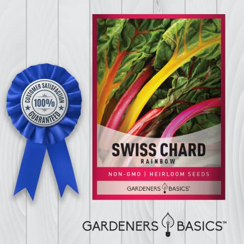 Swiss Chard Seeds for Planting (Rainbow) Non-GMO Vegetable Variety- 5 Grams Seeds Great for Summer, Fall and Winter Gardens by Gardeners Basics