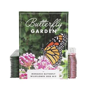 american meadows wildflower seed packets ”butterfly garden” favors (pack of 20) – pollinator wildflower seed mix to attract hummingbirds, bees, and butterflies, party favors for any occasion