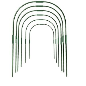 misnode 6pcs greenhouse hoops, 35.5 x 20.5 inch plant support garden stakes, rustproof steel tall plant grow tunnel hoop with detachable stakes for garden fabric netting raised beds