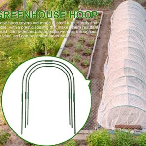 MISNODE 6PCS Greenhouse Hoops, 35.5 x 20.5 Inch Plant Support Garden Stakes, Rustproof Steel Tall Plant Grow Tunnel Hoop with Detachable Stakes for Garden Fabric Netting Raised Beds