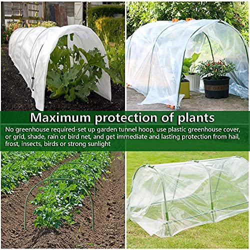 MISNODE 6PCS Greenhouse Hoops, 35.5 x 20.5 Inch Plant Support Garden Stakes, Rustproof Steel Tall Plant Grow Tunnel Hoop with Detachable Stakes for Garden Fabric Netting Raised Beds