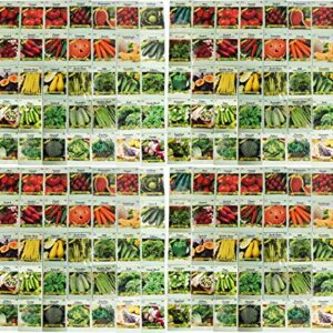 Set of 120 Vegetable and Herb Seeds - Semi Assorted - 100% Non-GMO & Heirloom - Great for Starting a Garden! High Germination Rate!