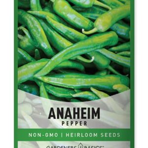 Anaheim Pepper Seeds for Planting Heirloom Non-GMO Anaheim Peppers Plant Seeds for Home Garden Vegetables Makes a Great Gift for Gardening by Gardeners Basics