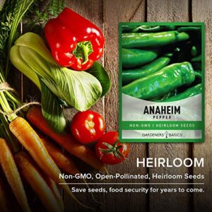 Anaheim Pepper Seeds for Planting Heirloom Non-GMO Anaheim Peppers Plant Seeds for Home Garden Vegetables Makes a Great Gift for Gardening by Gardeners Basics