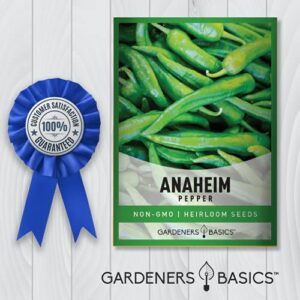 Anaheim Pepper Seeds for Planting Heirloom Non-GMO Anaheim Peppers Plant Seeds for Home Garden Vegetables Makes a Great Gift for Gardening by Gardeners Basics