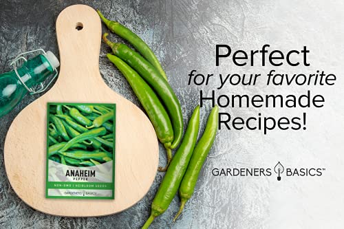 Anaheim Pepper Seeds for Planting Heirloom Non-GMO Anaheim Peppers Plant Seeds for Home Garden Vegetables Makes a Great Gift for Gardening by Gardeners Basics