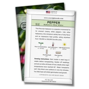 Sow Right Seeds - Habanero White Mini Pepper Seeds for Planting - Non-GMO Heirloom Packet with Instructions to Plant and Grow a Home Vegetable Garden - Vigorous Hot Peppers - Great Gardening Gift