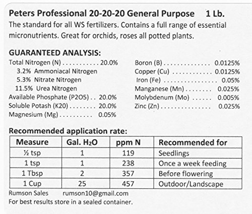 Peters Professional 20-20-20 General Purpose Fertilizer 3 Lb. (1)