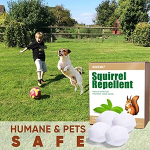 SEEKBIT 4 Pack Squirrel Repellent, Mice Rats Squirrel Deterrent Drive Away from Car Engines, Under Hood, Vehicle, Rodent Repellent for Garden, Yard, Outdoor, Attic Squirrels Off Plants Trees Garage