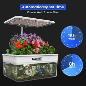 Hydroponics Growing System, 12 Pods Indoor Garden with 10.0L Aquarium System, Grow Light, Drainage System, Automatic Timer, Hydroponic Herb Garden kit Including 70 Packs Accessories