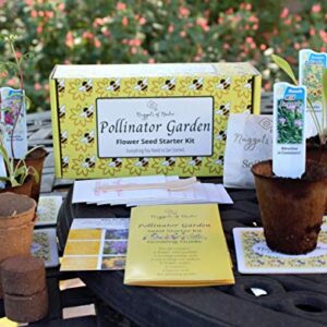 Nuggets of Nectar Pollinator Garden Flower Seed Starter Kit - Grow 6 Types of Wildflower Seeds Including Cosmos, Calendula, Bee Balm, Bachelor Button, Calliopsis and Black Eyed Susan Seeds