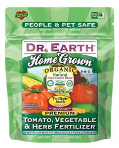 dr. earth 73416 1 lb 4-6-3 minis home grown tomato, vegetable and herb fertilizer