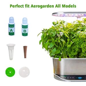 Seed Pods Kit for Aerogarden Pods,Hydroponic Accessories for Aerogarden Seed Pods,Grow Anything Kit with 12pcs Grow Sponges,Grow Baskets,Labels,Grow Domes, 1 Tweezers and 1 Set of A&B Solid nutrients.
