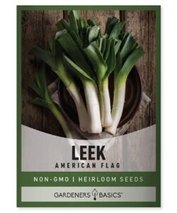 leek seeds for planting heirloom – american flag, non-gmo vegetable variety- 1 gram seeds great for summer gardens by gardeners basics