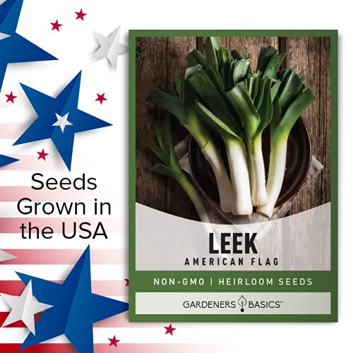 Leek Seeds for Planting Heirloom - American Flag, Non-GMO Vegetable Variety- 1 Gram Seeds Great for Summer Gardens by Gardeners Basics