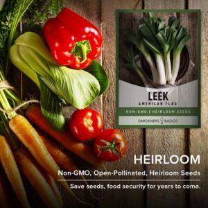 Leek Seeds for Planting Heirloom - American Flag, Non-GMO Vegetable Variety- 1 Gram Seeds Great for Summer Gardens by Gardeners Basics