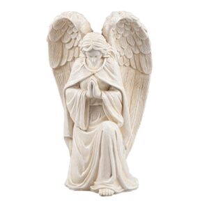 fox valley traders aoboco walterdrake white resin angel statue – religious garden statue remembrance memorial guardian angel – 16 inch