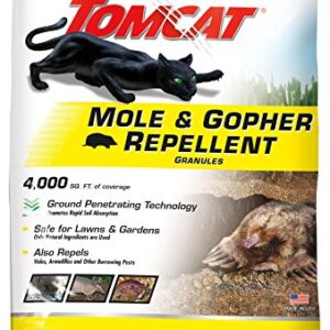 Tomcat Mole and Gopher Repellent Granules, Safe for Lawns and Gardens, 4 lbs.