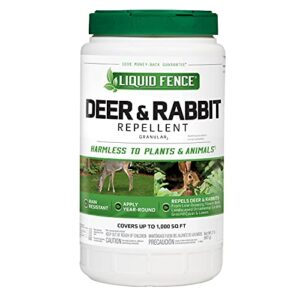 liquid fence deer and rabbit repellent granular 2 pounds, apply year-round, 2 pack
