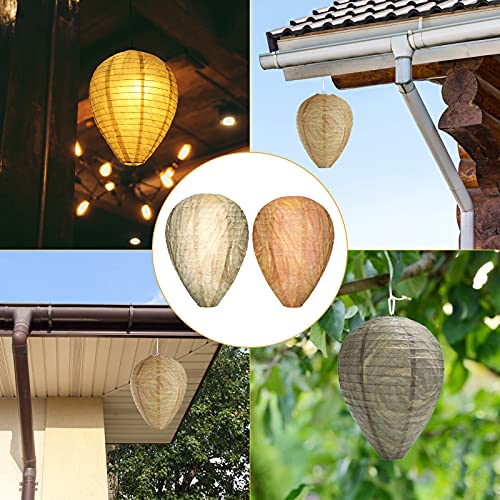 8Pcs Wasp Nest Hanging Wasp Hornet Fake Wasp Nest Bee Nest for Home and Garden Yard Outdoors