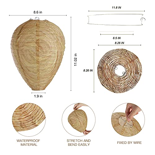 8Pcs Wasp Nest Hanging Wasp Hornet Fake Wasp Nest Bee Nest for Home and Garden Yard Outdoors