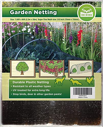 De-Bird Bundle Includes: Defender Spikes 12 pk & Heavy Duty Bird Netting to Protect Plants - Keep Away Pigeon, Woodpecker & Cats from Your Garden and Crops