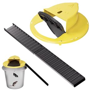 Mouse Trap Bucket - Multi-Catch, Auto-Reset, Humane or Lethal Rat Trap - Mouse Traps Indoor for Home - No Chemicals or Glue Needed - Easy Release - Durable ABS Material - 5 Gallon Bucket Compatible