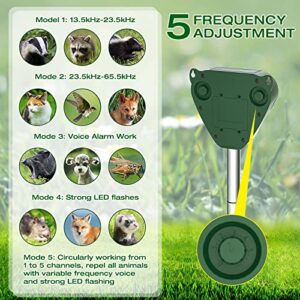 Umila Solar Animal Repeller, Ultrasonic Repellent, Motion Detection, LED Flashing Light, Dog, Cat Repellent, Squirrel, Raccoon, Skunk, Rabbit, Rodent, Fox, Deer