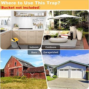 Mouse Trap Bucket, Flip and Slide Bucket Lid Mouse Trap, Auto Reset Mice Chipmunk Traps for House Indoor Sanitary Mouse Traps Indoor Outdoors, Compatible 5 Gallon Bucket（2 Pack）