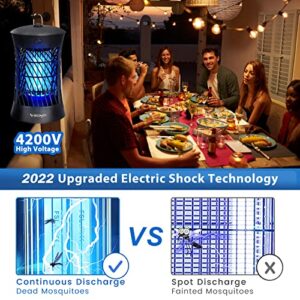 beichen Bug Zapper 4200V Electric Mosquito Zapper Waterproof Lamps for Outdoor Use Indoor Mosquito Killer for Home Patio Backyard [Covers 1500 Sq.ft, 7.7ft Cord,1-Pack Replacement Bulb]