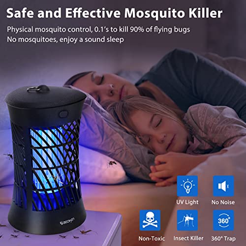 beichen Bug Zapper 4200V Electric Mosquito Zapper Waterproof Lamps for Outdoor Use Indoor Mosquito Killer for Home Patio Backyard [Covers 1500 Sq.ft, 7.7ft Cord,1-Pack Replacement Bulb]