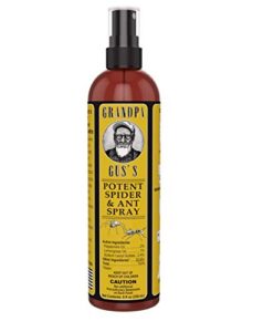 grandpa gus’s gss-8-bag-1 potent spider & ant spray, all-natural water-based peppermint and lemongrass oil mix, fresh scent, no stains, use in closets, basements/cabin, sheds, rv & garages, 8oz bottle