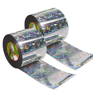 aspectek bird repellent reflective scare tape,wide-width 5cm x 60m pest control dual-sided deterrent tape for pigeons, grackles, woodpeckers, geese, herons, blackbirds & more