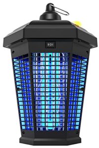 bug zapper outdoor, 20w mosquito zapper with dusk to dawn light sensor, 4200v electric bug zapper indoor for 2300 sq ft coverage