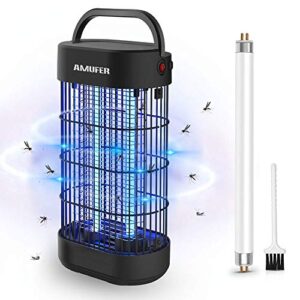 amufer bug zapper indoor,electric mosquito zapper with 16w uv light,4000v powerful electric shock mosquito trap, fly zapper(black)