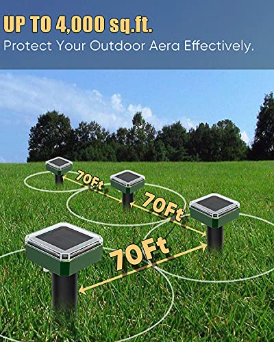 SEEKBIT Ultrasonic Mole Repellent Solar Powered Sonic Mole Snake Gopher Vole Repellent Deterrent Spikes for Lawn Garden Yard, Groundhog Repeller, Waterproof (8 Pack)