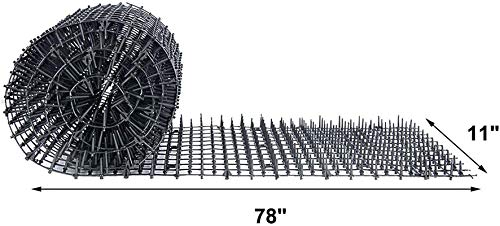 OCEANPAX Scat Cat Mat with Spikes Prickle Strips Digging Stopper Pest Repellent Spike Deterrent Mat, 78 inchx11 inch and 13FT