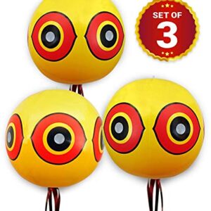 De-Bird Bundle Includes: Balloon Bird Repellent 3-Pk Scary Eye Balloons to Keep Birds Away & Heavy Duty Bird Netting to Protect Plants