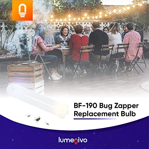 BF-190 Bug Zapper Bulb Replacement for Flowtron BK-40D by Lumenivo - 40W Black Flag Bug Zapper Bulb Replacement with G10Q-4 Square 4 Pin Base - T8 U-Bent Mosquito Zapper - 2 Bulbs