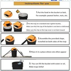 CATIIOR 5 Gallon Bucket Lid Mouse/Rat Trap Indoor/Outdoors Mouse Trap Automatically Reset Door Style, Rat Traps Outdoors Indoor House Chipmunk Trap, YELLOW (MC700LL/A)
