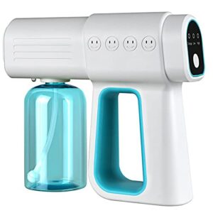 julitech portable disinfectant fogger gun, handheld rechargeable nano sprayer electric sanitizer spray gun, for outdoor indoor home office, school or garden,blue