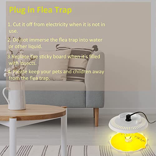 Redeo Flea Trap 2 Pack Sticky Dome Bed Bug Traps with 4 Light Bulbs and 8 Sticky Glue Boards, Odorless Non-Toxic Flea Light Traps for Inside Your Home Safe for Kids & Pets