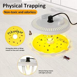 Redeo Flea Trap 2 Pack Sticky Dome Bed Bug Traps with 4 Light Bulbs and 8 Sticky Glue Boards, Odorless Non-Toxic Flea Light Traps for Inside Your Home Safe for Kids & Pets