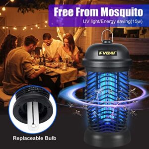 FVOAI Bug Zapper Outdoor, Electronic Mosquito Zapper Fly Zapper for Outdoor and Indoor (Black)