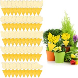 50 pack yellow sticky traps for indoor outdoor house plant flying insect catcher like fungus gnats, whiteflies, aphids, thrips, other flying plant insects