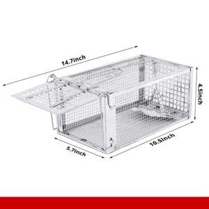 Humane Animal Trap, ALLRoad Rat Trap Chipmunk Catcher Work for Indoor and Outdoor, Catch and Release Live Cage for Mouse, Small Squirrel